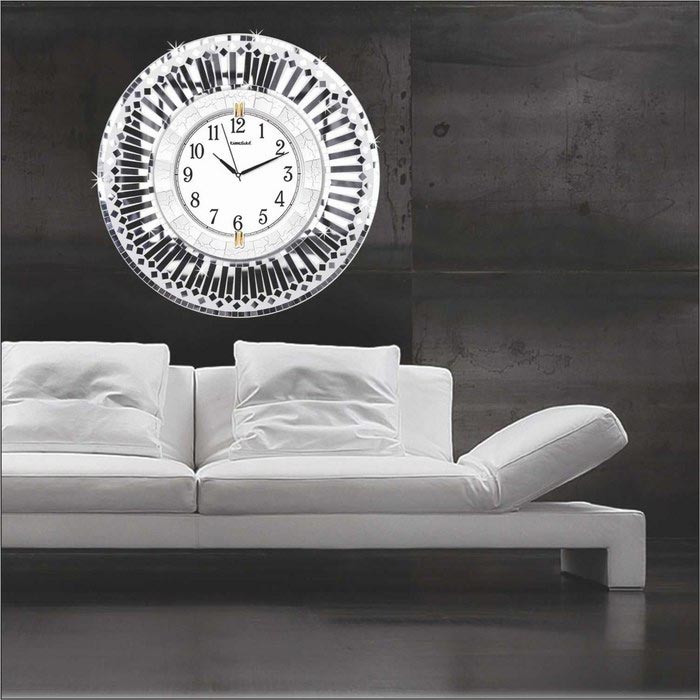 M3 Decorium Parça Aynalı Duvar Saati (Gümüş) 52 cm M3 Decorium Parça Aynalı Duvar Saati (Gümüş) 52 cm