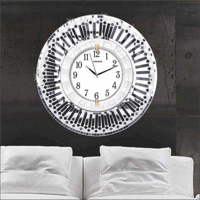 M3 Decorium Parça Aynalı Duvar Saati (Gümüş) 52 cm M3 Decorium Parça Aynalı Duvar Saati (Gümüş) 52 cm