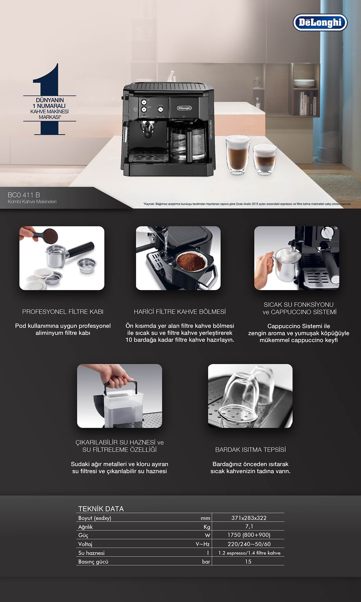 Delonghi Bco 264 B Kombi Espresso Kahve Makinesi Vatan Bilgisayar