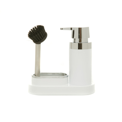 Primanova Polen Süngerli Sıvı Sabunluk- Beyaz/ 20x8.5x19.5 cm