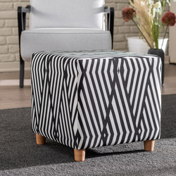 Evdebiz Daisy Puf - Siyah / Beyaz