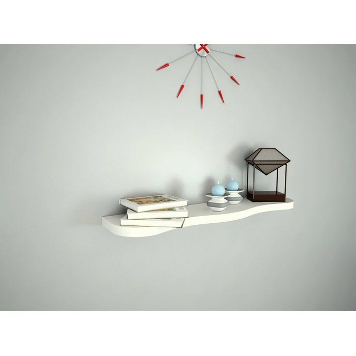 Ankara Mobilya Yuvarlak Kenarlı Duvar Rafı Beyaz Evidea