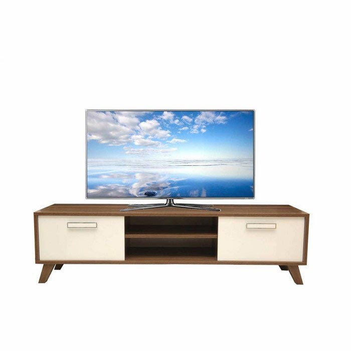Ankara Mobilya Delta Tv Sehpası Ceviz / Beyaz Evidea