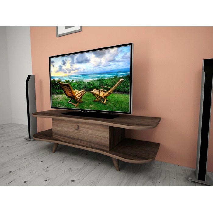 Ankara Mobilya Kelebek AKS Kapaklı Tv Ünitesi Ceviz Evidea