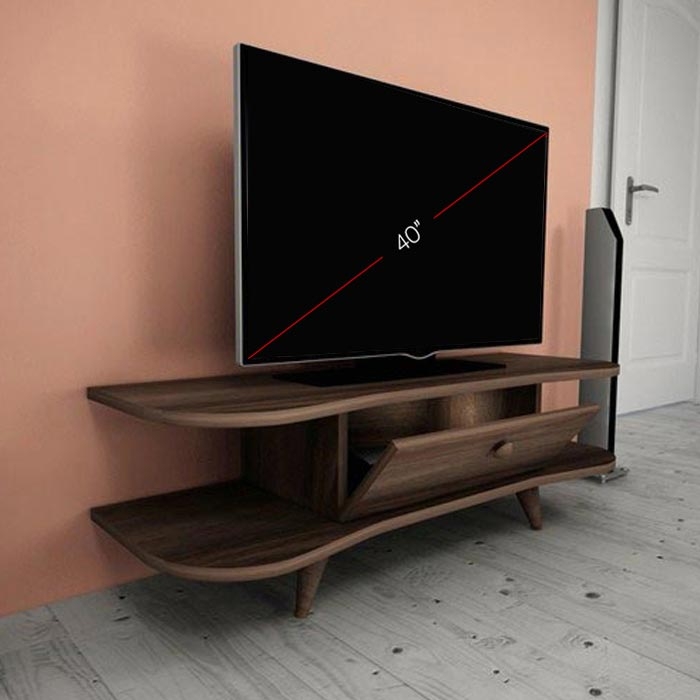 Ankara Mobilya Kelebek AKS Kapaklı Tv Ünitesi Ceviz Evidea