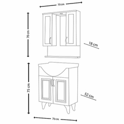 Bestline Country Banyo Dolabı (70 cm) - Meşe