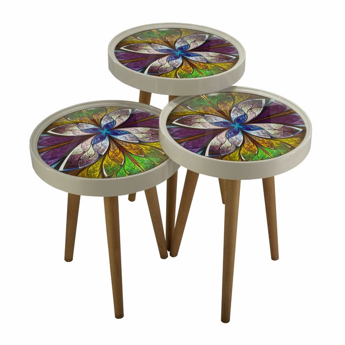 House Line Retro Kelebek Zigon Sehpa Renkli Evidea