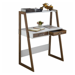 Just Home Modeno Çalışma Masası - Beyaz / Ceviz