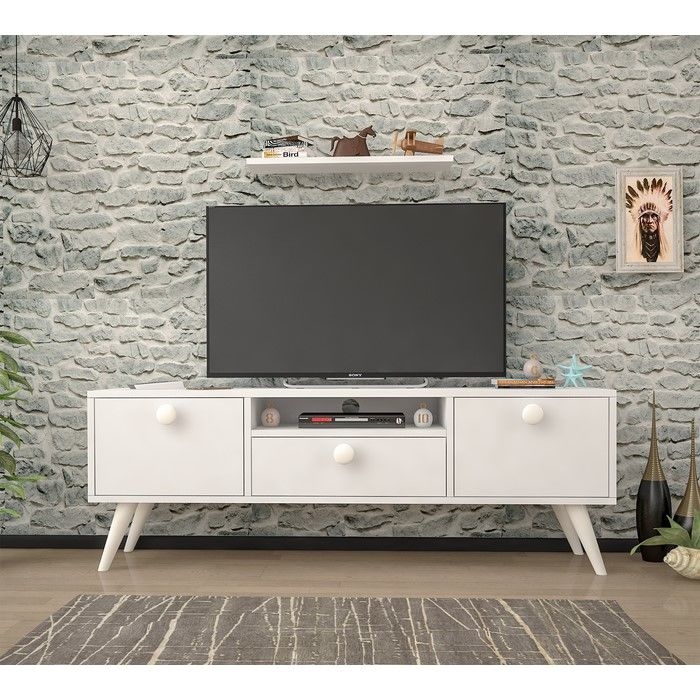 Ankara Mobilya Penta Beyaz 140 Cm Tv Sehpası Evidea