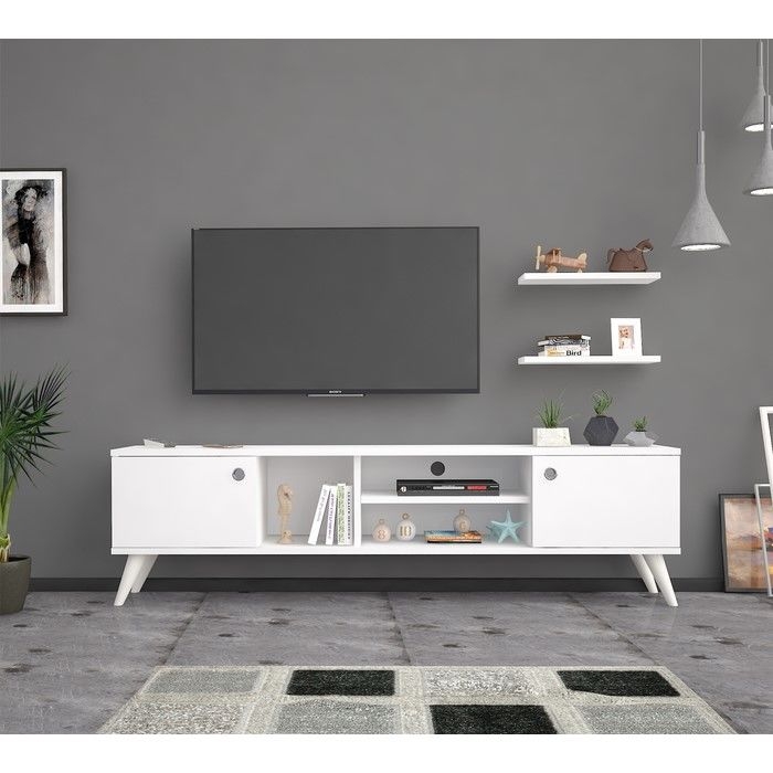 Bena Mobilya Poyraz Beyaz 160 Cm Tv Sehpası Evidea