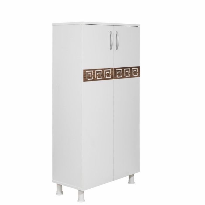 Rani P5 7 Raflı Ahşap Ayakkabılık Beyaz / Ceviz Evidea