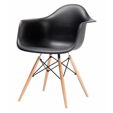 Siyah Kolsuz Eames Cafe Sandalye Ve Masa Fiy