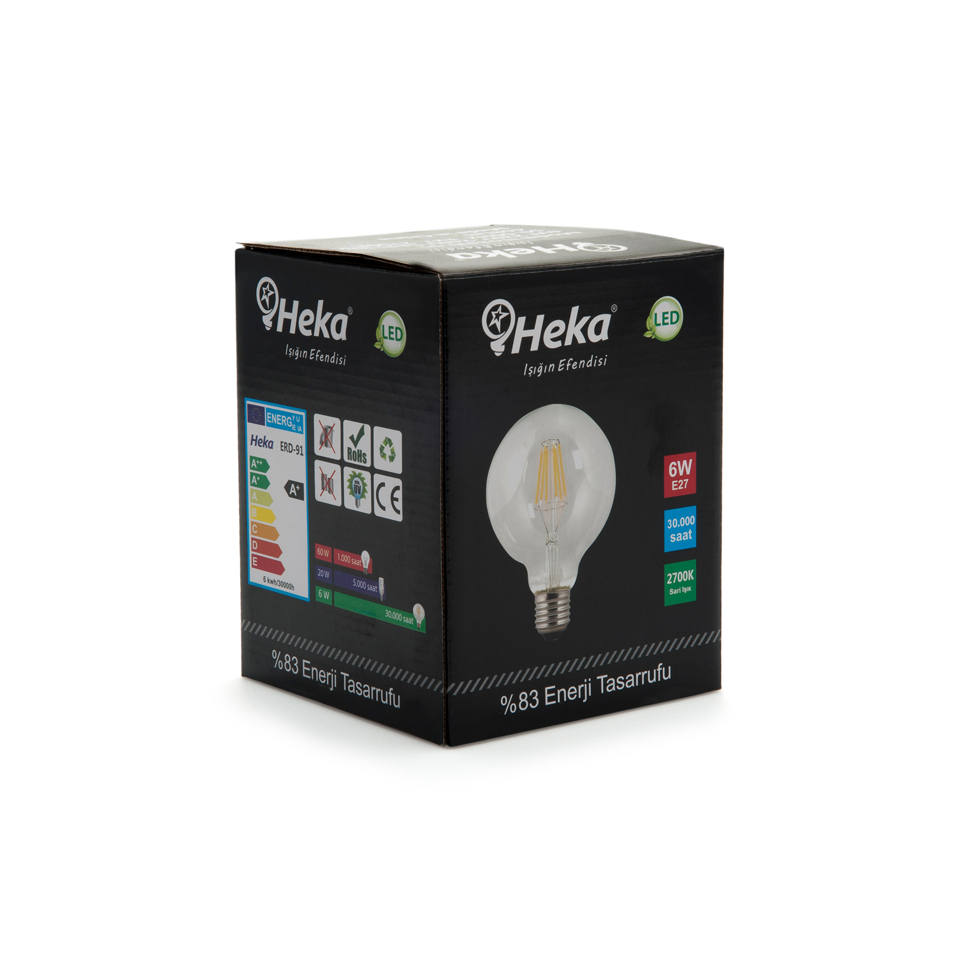 Heka G125 6 Watt 2700L Rustik Ampul Evidea
