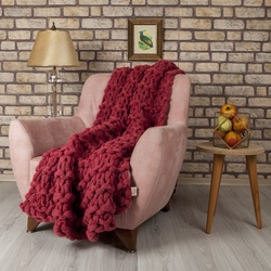 Betires Home Hmt18001 El Orgu Koltuk Sali Kirmizi El Evidea