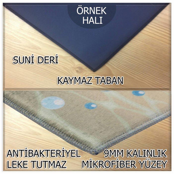 Else 3022 3D 3�lü Yatak Odası Halı Seti Evidea