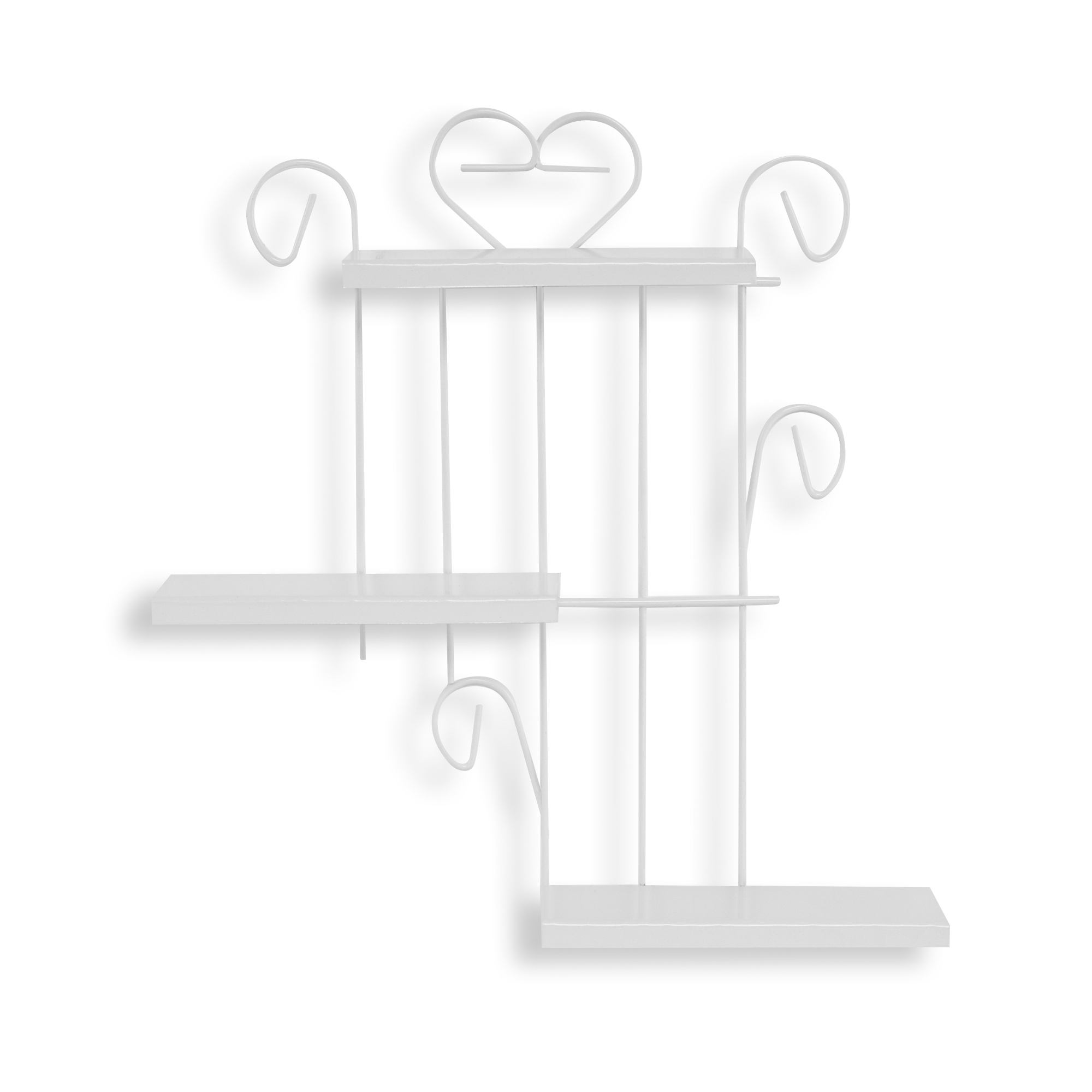 Emka Dekoratif Metal 3 Lu Duvar Rafi Beyaz Evidea