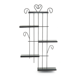 Emka Dekoratif 5 Katlı Siyah Ferforje Raf