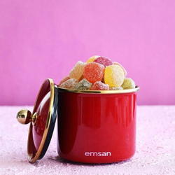 Emsan Troy Emaye Küçük Kavanoz - Kırmızı