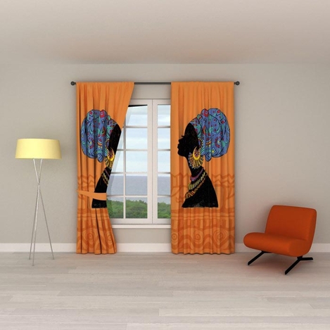 Erenev Arap Kizi Desenli Fon Perde Sag Kanat 140x250 Cm Evidea