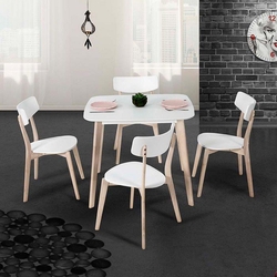 Vitale Eleen Masa Sandalye Seti 90x80 Beyaz Akcaagac Evidea