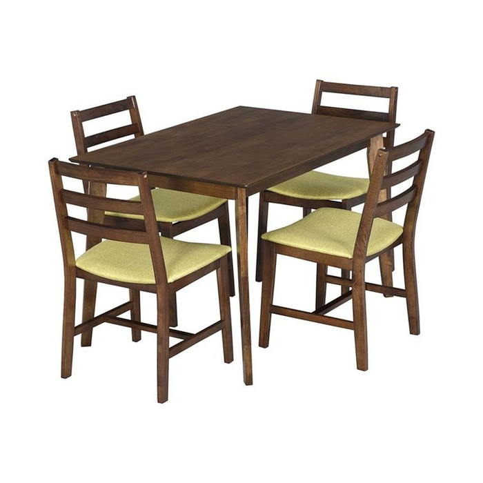 Vitale Middle Doğal Ahşap Masa Sandalye Seti Yeşil Evidea