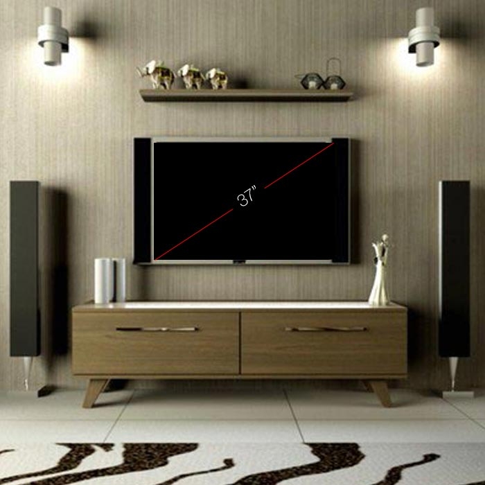 Eyibil Mobilya Poyraz Duvar Raflı Tv Ünitesi Ceviz Evidea