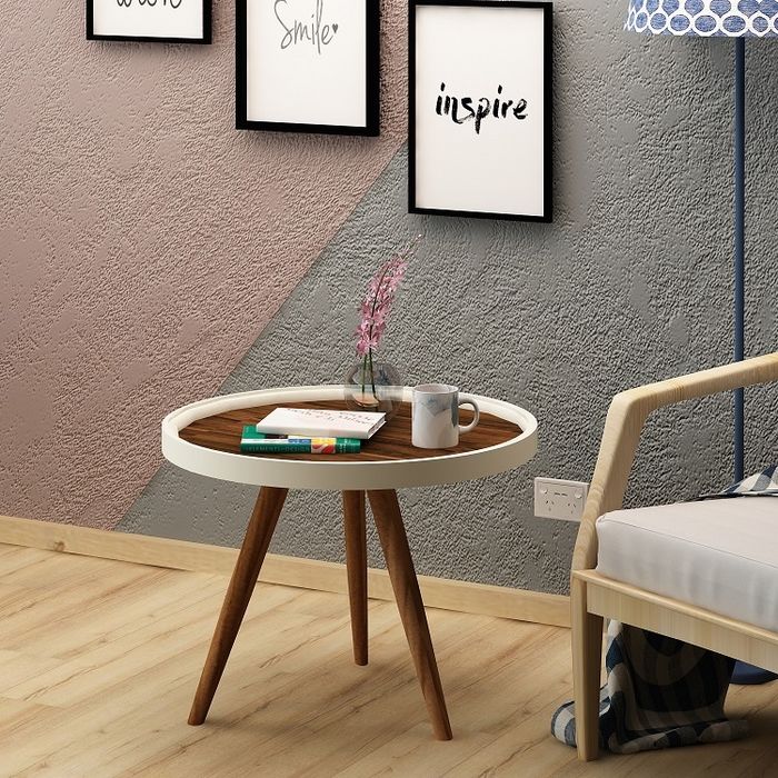 Fly Mobilya Noyer Zigon Sehpa Ceviz / Beyaz Evidea