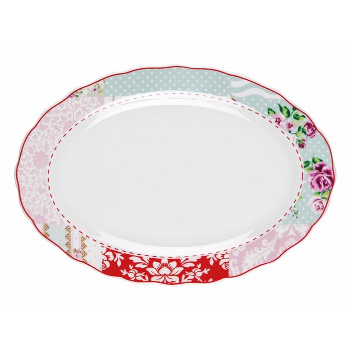 Biev Patchwork Oval Tabak 25,5 cm Evidea