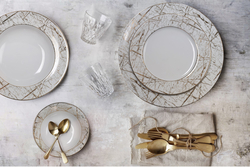 İpek Gold 24 Parça Yemek Takımı - Beyaz