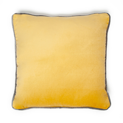 Premier Home Kadife Biyeli Kırlent (Sarı) - 43x43 cm