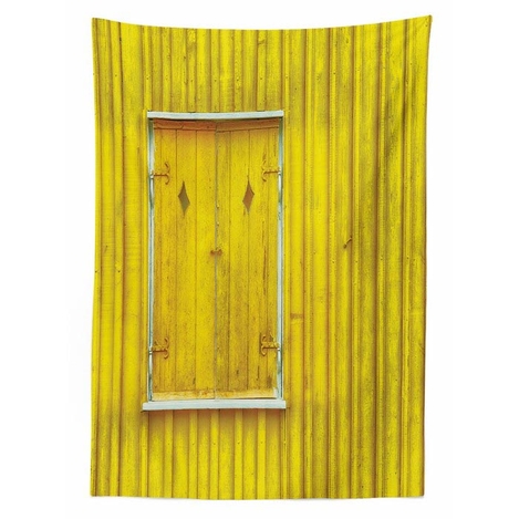 Orange Venue Nostaljik Ahsap Gorunumlu Tasarim Sari Masa Ortusu 140x200 Cm Evidea