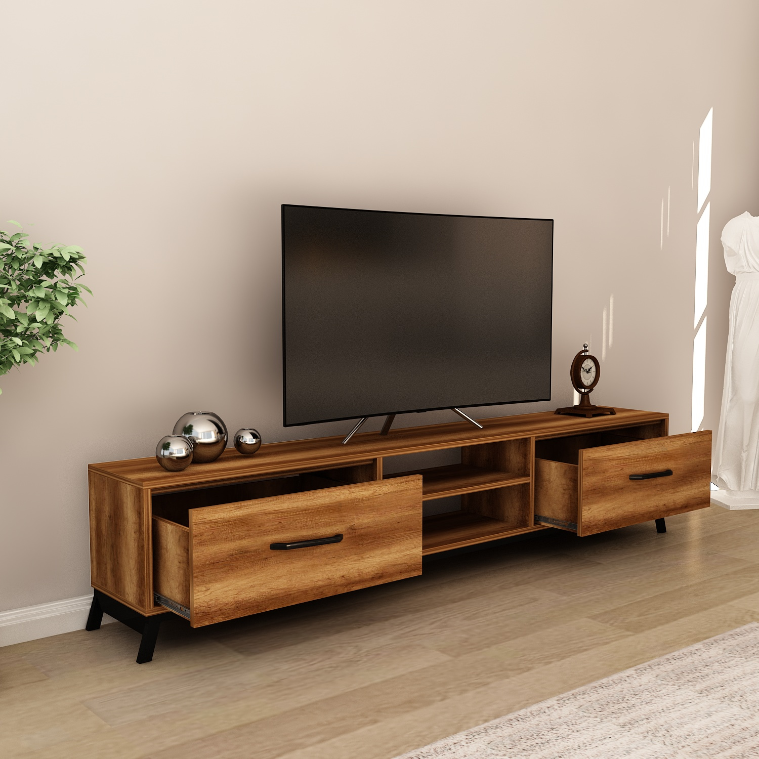 Just Home Feza 180 cm Retro Tv Ünitesi Barok Evidea