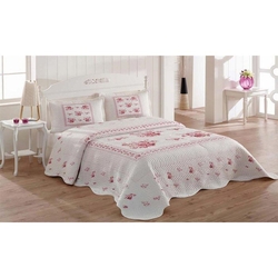 Ipekce Home Flower Baskili Cift Kisilik Yatak Ortusu Takimi Pembe Evidea