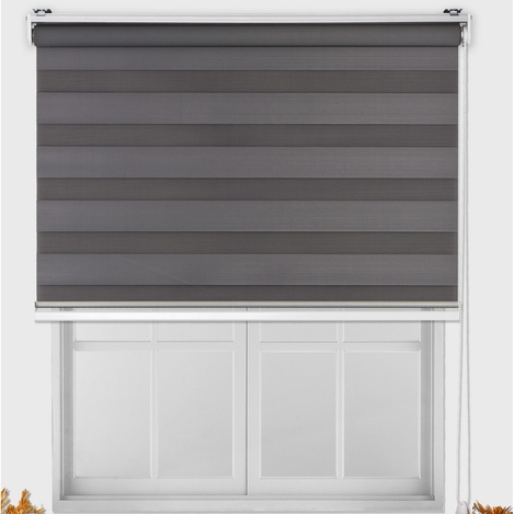 Luks Basic Zebra Stor Perde Gri Evidea