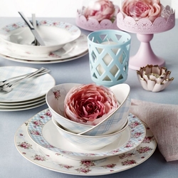 Pierre Cardin 71090539 6 Kisilik Crown Bone China Camellia Yemek Takimi Mavi Evidea
