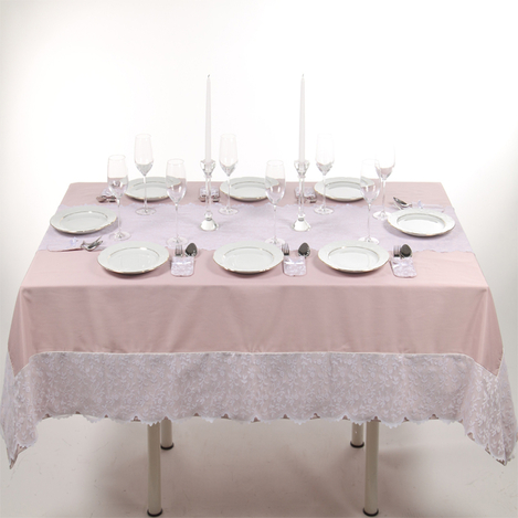 Dentelle Pembe Runner Li Masa Ortusu Evidea