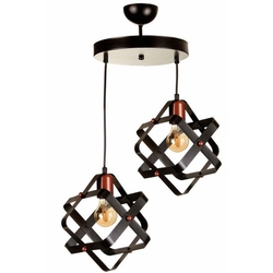 Safir Light Kup 2 Li Lux Avize Siyah Bakir Evidea