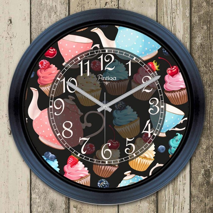 AntiQa ASC90 French Kitchen Camlı Dekoratif Duvar Saati 35x35 cm Evidea