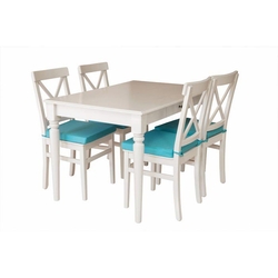 A2 Decor Safir Masa Takimi Beyaz Mavi Evidea