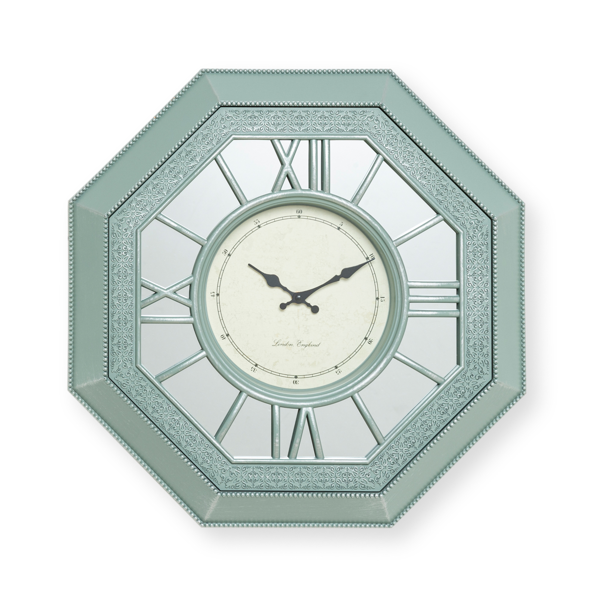 Biev ZNG035 Gümüş Sekizgen Duvar Saati Evidea