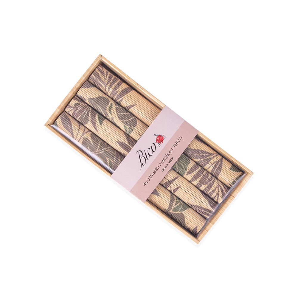 Biev ANJ002 Bambu 4�lü Amerikan Servis 30x45 cm Evidea