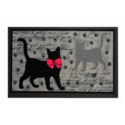 giz home italyan format siyah kediler kapi paspasi 40x68 cm
