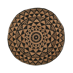 Giz Home P02 Bolero Jut Orgu Kilim 120 Cm Yuvarlak Siyah Evidea