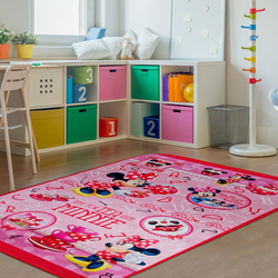 Giz Home Minnie Lisansli Cocuk Halisi 140x190 Cm Pembe Evidea