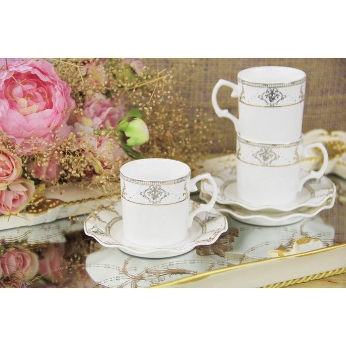 Royelia 03G1 New Bone China Kahve Fincanı Seti 90 ml. Evidea