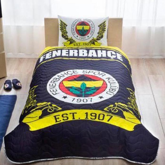 Taç Lisanslı Fenerbahçe Logo Tek Kişilik Yatak Örtüsü