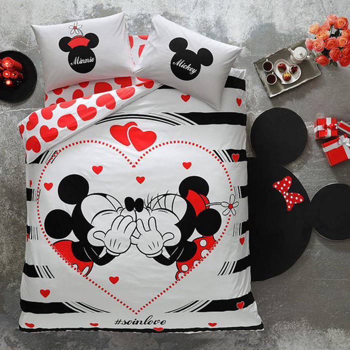 Taç Lisanslı Disney Minnie Mickey Amour Çift Kişilik