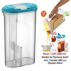 bee home fonksiyonel olcekli plastik erzak kabi asorti 3 lt