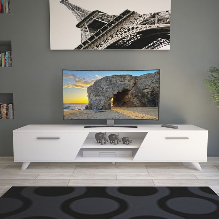 Nur Mobilya Rüzgar Tv Ünitesi Beyaz Evidea