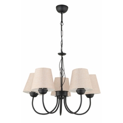 Nisa Luce Elisa 5'li Şapkalı Avize - Siyah